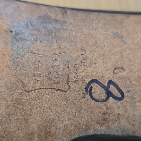 Di Fiori Handmade in Italy Black Leather Snakeskin Pattern Loafers Flats Size 9 - Picture 9 of 10